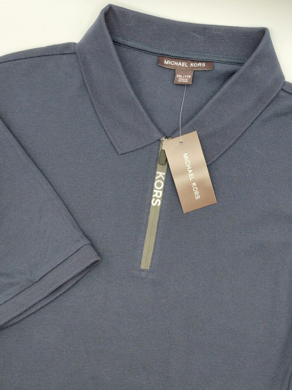Michael Kors Cotton Half-Zip Polo Shirt Men’s XXL Navy Resort Logo Casual NEW!